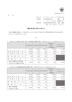 業績予想の修正に関するお知らせ