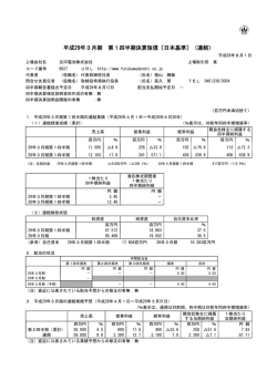 平成29年3月期 第1四半期決算短信〔日本基準