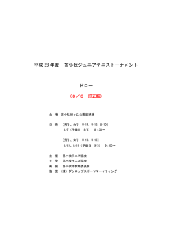 平成 28 年度 苫小牧ジュニアテニストーナメント ドロー