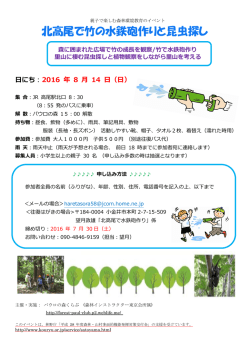 北高尾で竹の水鉄砲作りと昆虫探し （PDF：692KB）