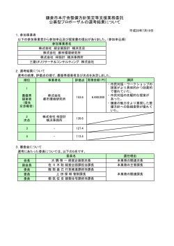 鎌倉市本庁舎整備方針策定等支援業務委託 公募型プロポーザルの選考