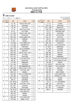 Jack Bunny Junior Golf Tour 2016 Championship 関東Bブロック予選