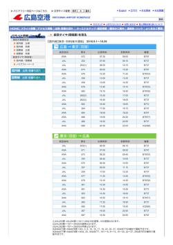 国内線時刻表（16/9/1～10/29） ダウンロード