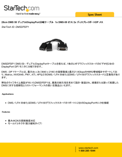 20cm DMS 59 デュアル DisplayPort分岐ケーブル 1x