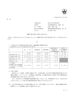 業績予想の修正に関するお知らせ