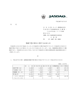 業績予想の修正に関するお知らせ