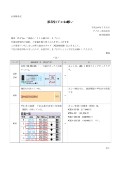誤記訂正のお願い
