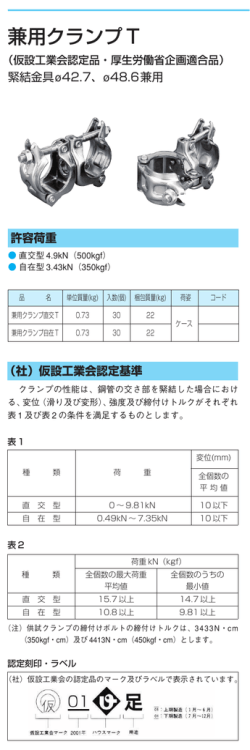 兼用クランプ T