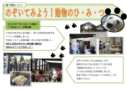 2016 年 7 月 16 日（土曜日） 1 日目  とくしま動物園 小学生のお子さんを