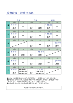 診療時間・診療担当医