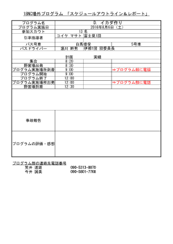 18NC場外プログラム 「スケジュールアウトライン＆レポート」 D. イカダ作り
