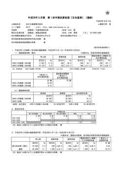 平成29年3月期 第1四半期決算短信〔日本基準