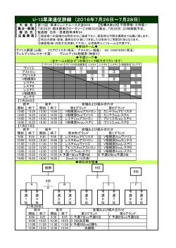 U-13草津遠征詳細 （2016年7月26日～7月28日）