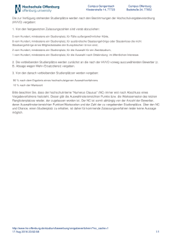 Die zur Verf&uuml;gung stehenden Studienpl&auml;tze werden nach den