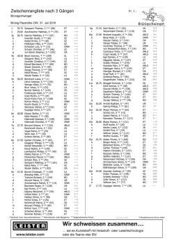 Zwischenrangliste nach 3 Gängen