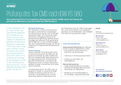Prüfung des Tax CMS nach IDW PS 980