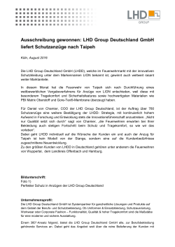 LHD Group Deutschland GmbH liefert Schutzanzüge nach Taipeh