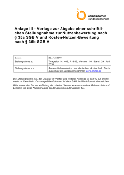 AkdÄ-Stellungnahme Ticagrelor (neues AWG) (Brilique®)