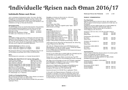 Individuelle Reisen nach Oman 2016/17