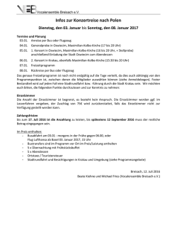 Infos zur Konzertreise nach Polen