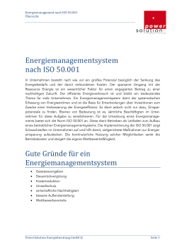Energiemanagementsystem nach ISO 50.001 - power