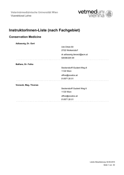 InstruktorInnen-Liste (nach Fachgebiet)