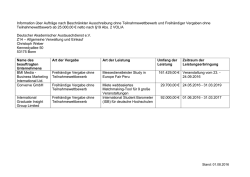 Information &uuml;ber Auftr&auml;ge nach Beschr&auml;nkter Ausschreibung ohne