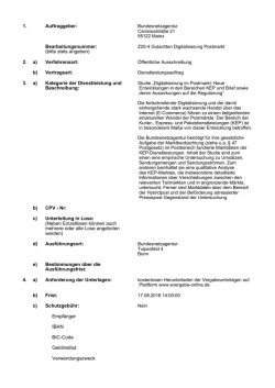 Gutachten zur Digitalisierung im Postmarkt
