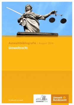 Auswahlbibliografie Umweltrecht