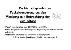 Du bist eingeladen zu Fackelwanderung um den Miesberg mit