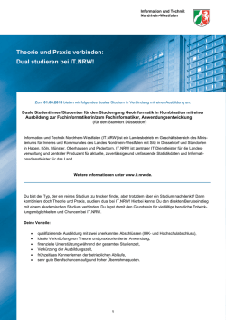 Infoblatt zu diesem Dualen Studium