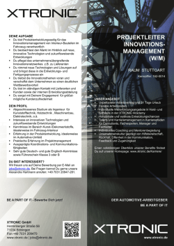 PROJEKTLEITER INNOVATIONS