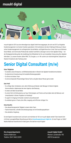 Senior Digital Consultant (m/w)