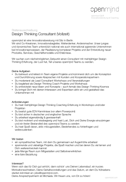 Design Thinking Consultant (Vollzeit)