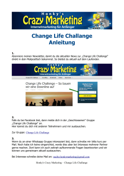 Anleitung zur Change Life Challenge