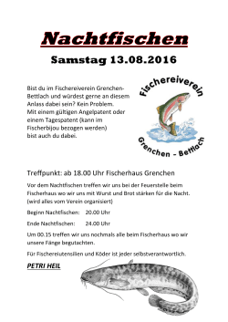 Samstag 13.08.2016 - Fischereiverein Grenchen