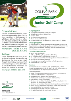 Page 1 Fortgeschrittene Das Golf Sommerlager bietet für fortge