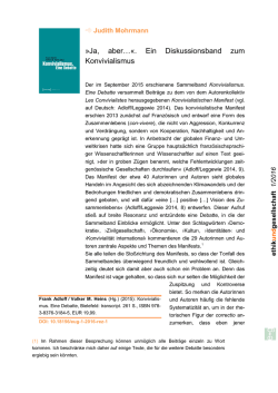 Ja, aber&hellip;&laquo;. Ein Diskussionsband zum Konvivialismus