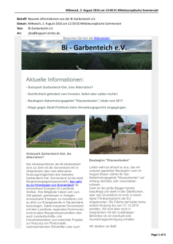 Newsletter August - BI-Garbenteich