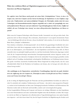 Interview mit Werner Seppmann