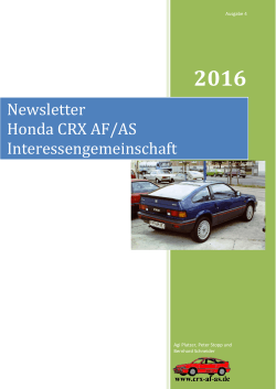 Newsletter Honda CRX AF/AS Interessengemeinschaft