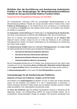 Praktikumsrichtlinie IBA BA, IBWL BA, BWL BA und VWL BA