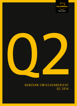 KONZERN-ZWISCHENBERICHT Q2 2016