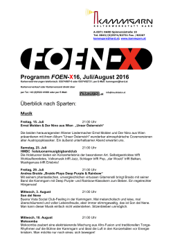 Pressetext FOEN-X Festival 2016