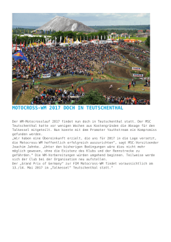 Motocross-WM 2017 doch in Teutschenthal