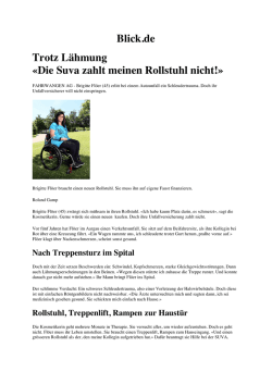 Die Suva zahlt meinen Rollstuhl nicht! - w-t