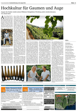 Hochkultur f&uuml;r Gaumen und Auge - Pillnitzer K&ouml;niglicher Weinberg