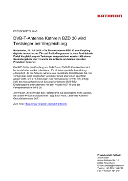 DVB-T-Antenne Kathrein BZD 30 wird Testsieger bei Vergleich.org