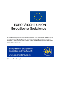 Im Land Brandenburg wird mit den ESF