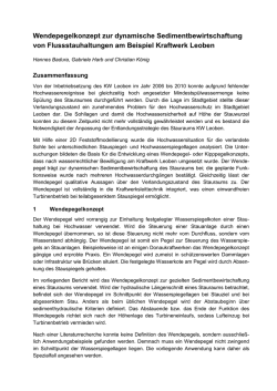 Wendepegelkonzept zur dynamische Sedimentbewirtschaftung von